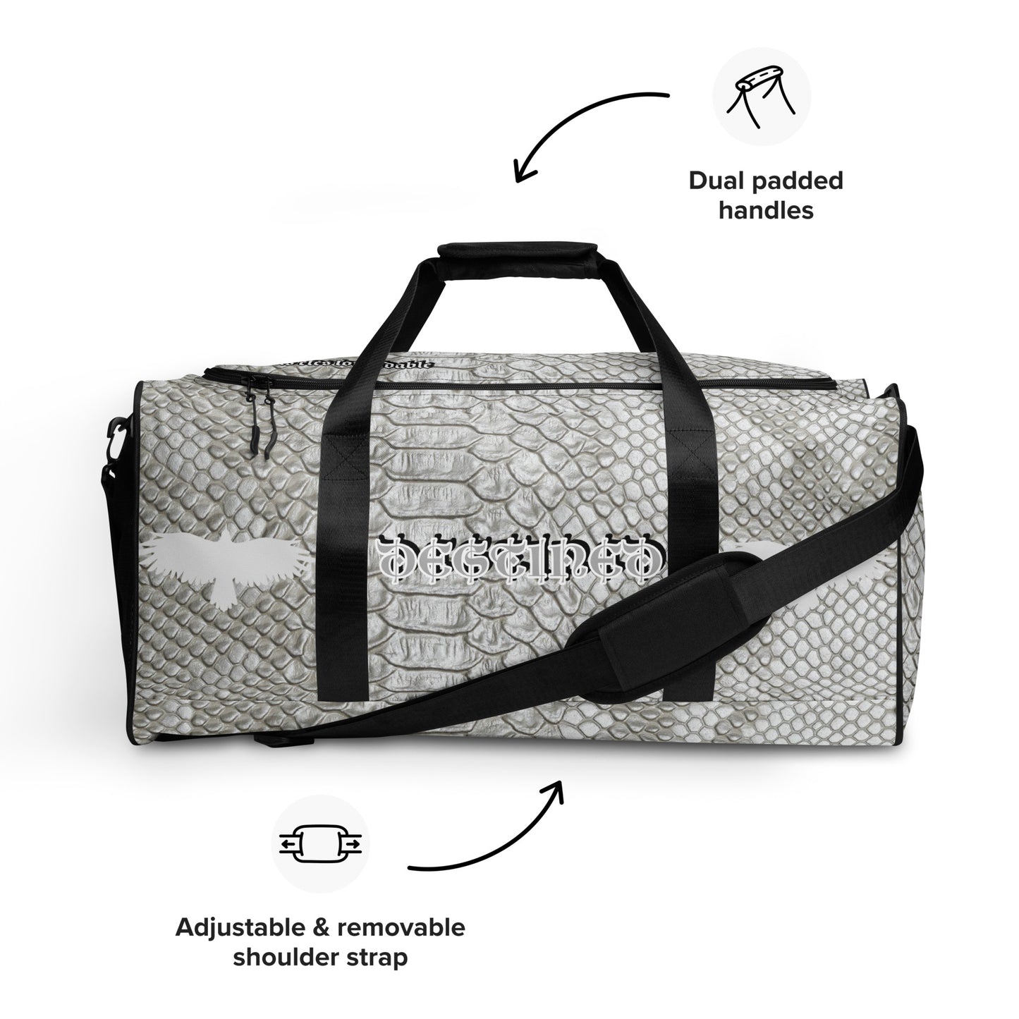 Cool Grey Mamba Snakeskin Duffle bag