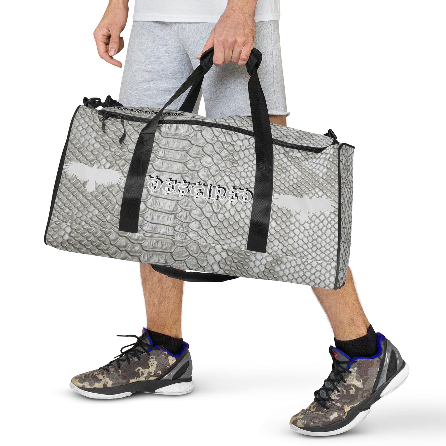 Cool Grey Mamba Snakeskin Duffle bag