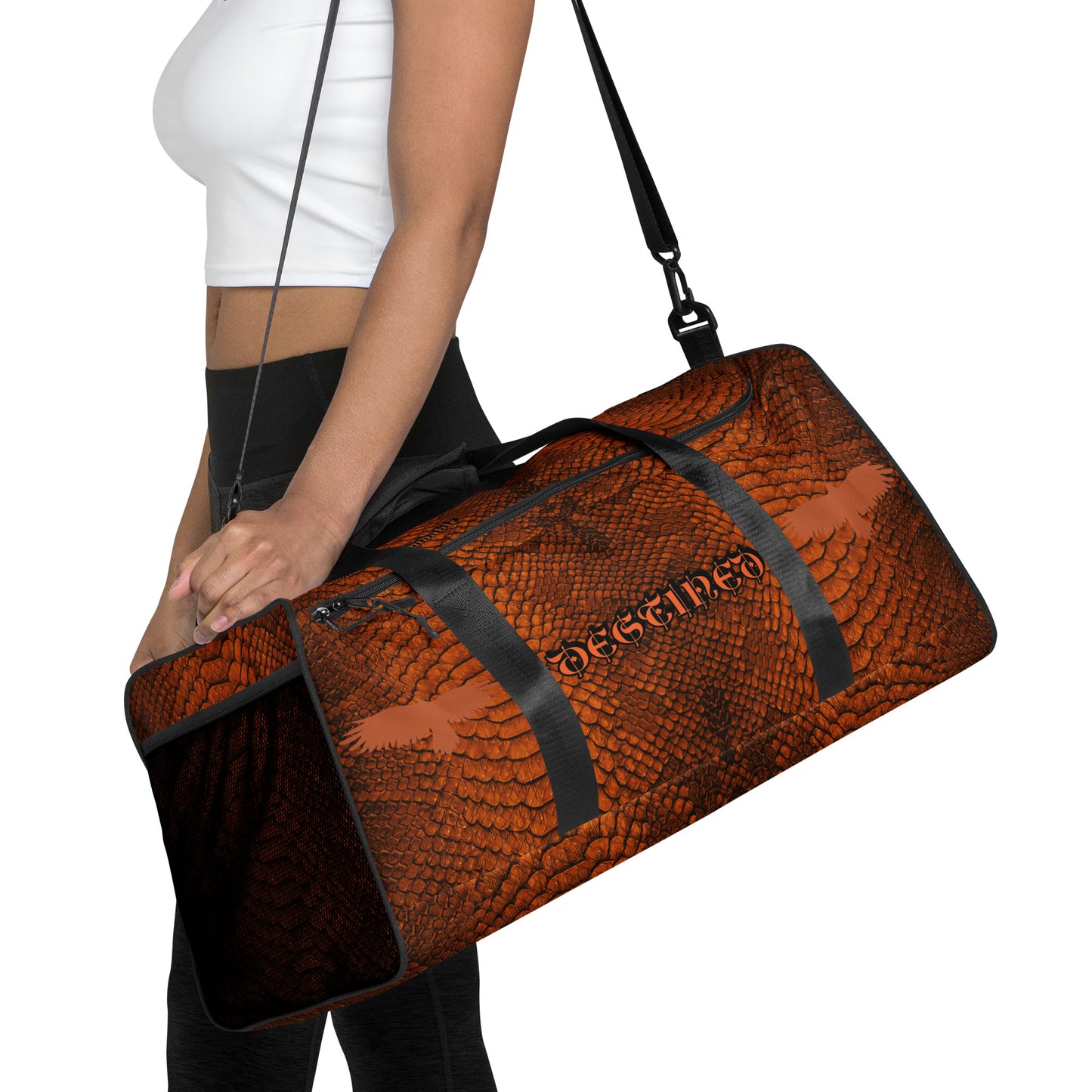Orange Mamba Snakeskin Duffle bag
