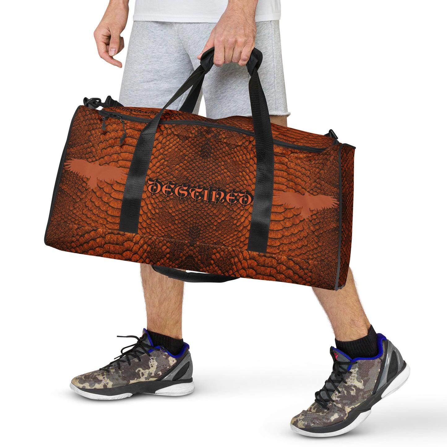 Orange Mamba Snakeskin Duffle bag