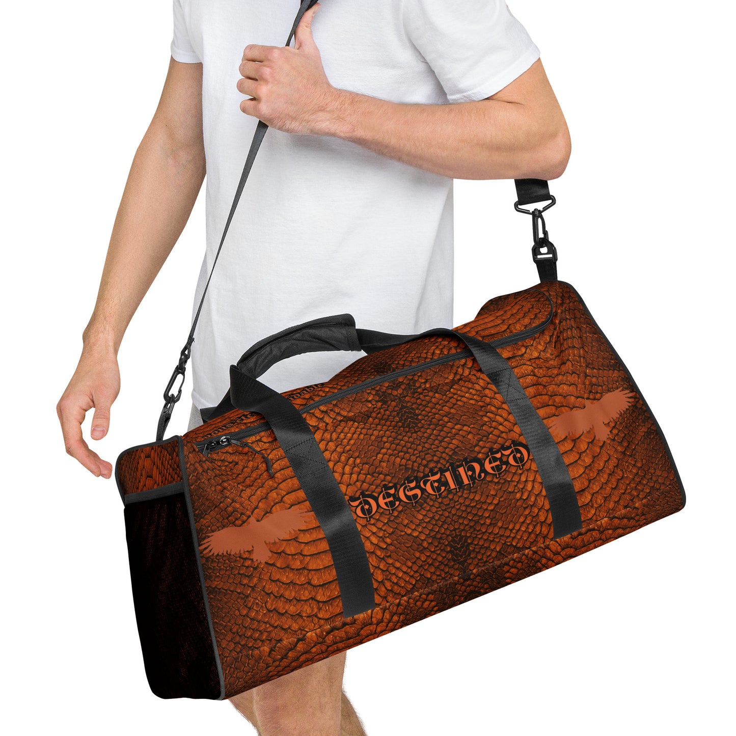 Orange Mamba Snakeskin Duffle bag