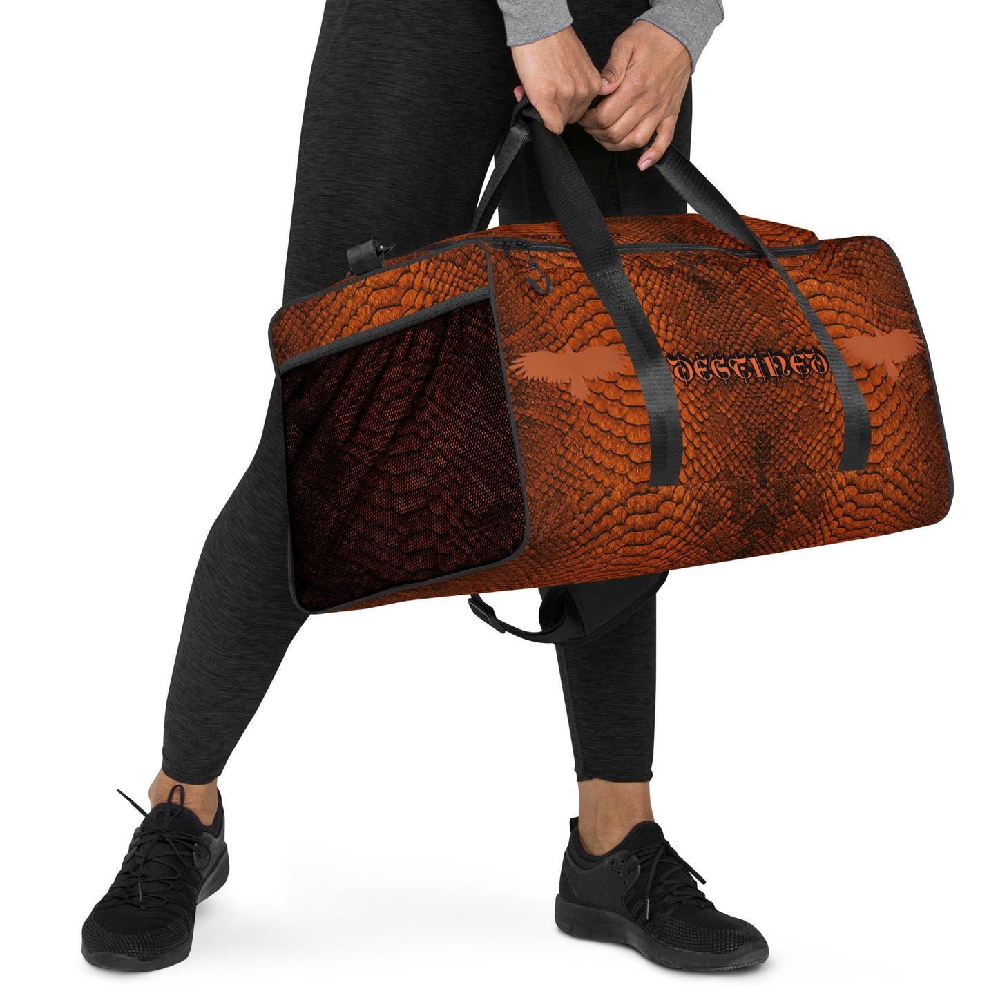 Orange Mamba Snakeskin Duffle bag