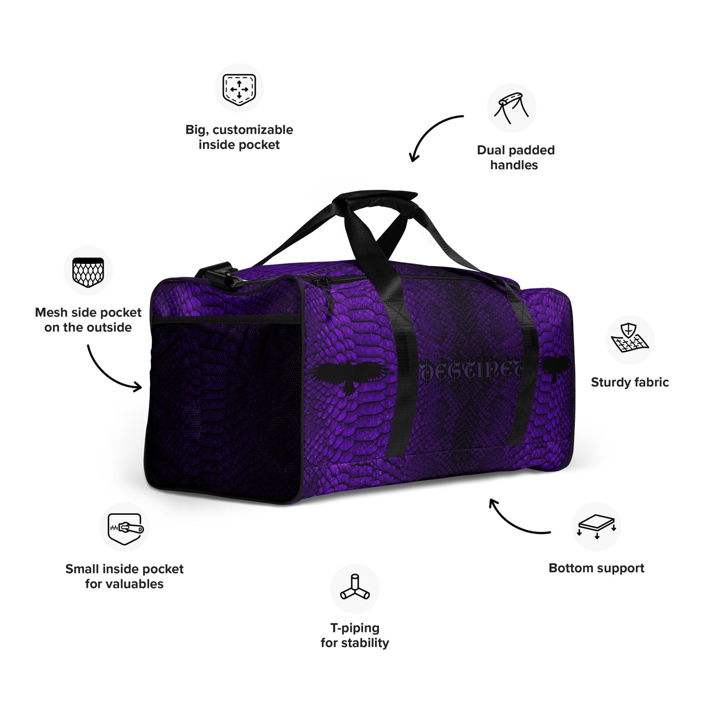 Purple Mamba Snakeskin Duffle bag