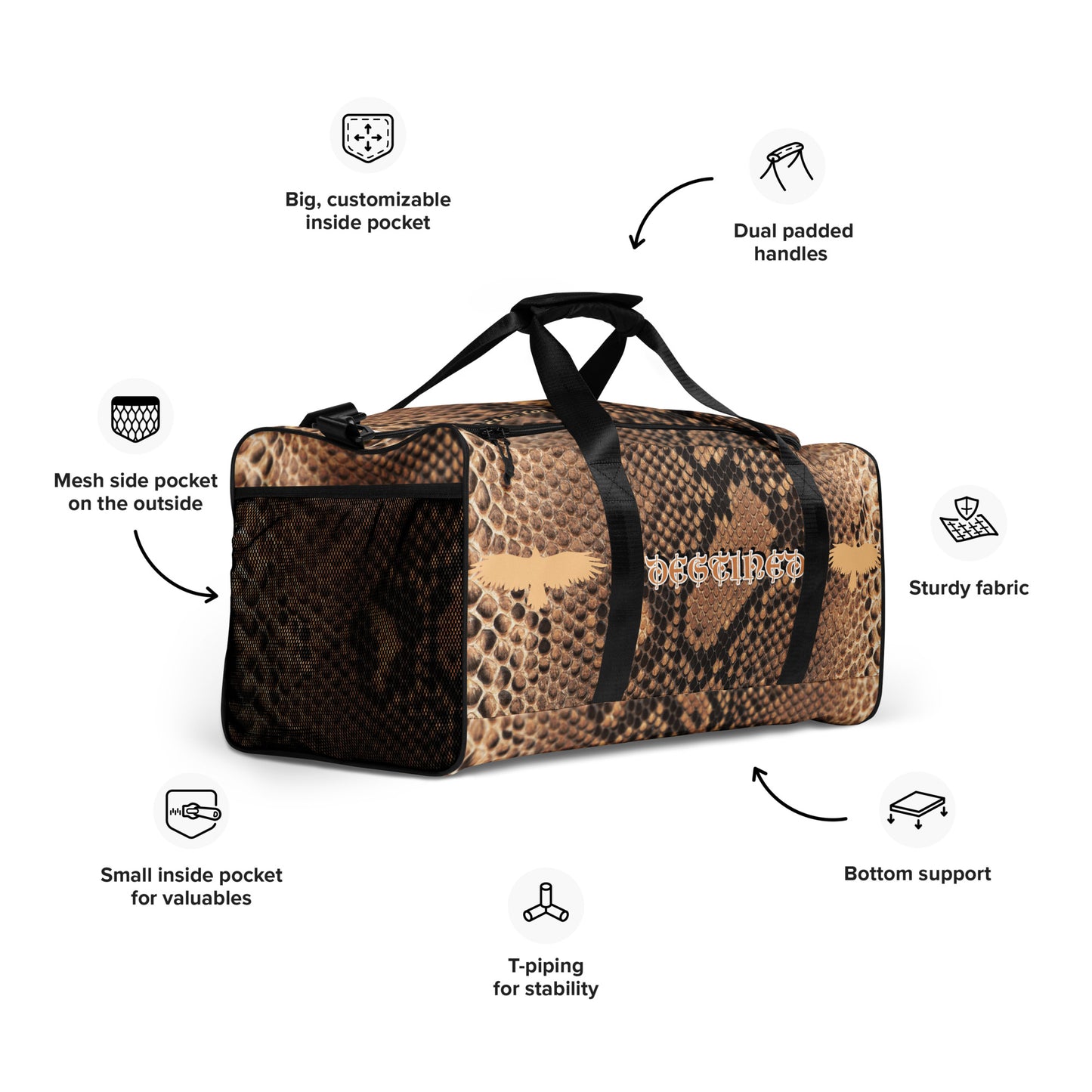 Mocha' Mamba Snakeskin Duffle bag